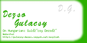 dezso gulacsy business card